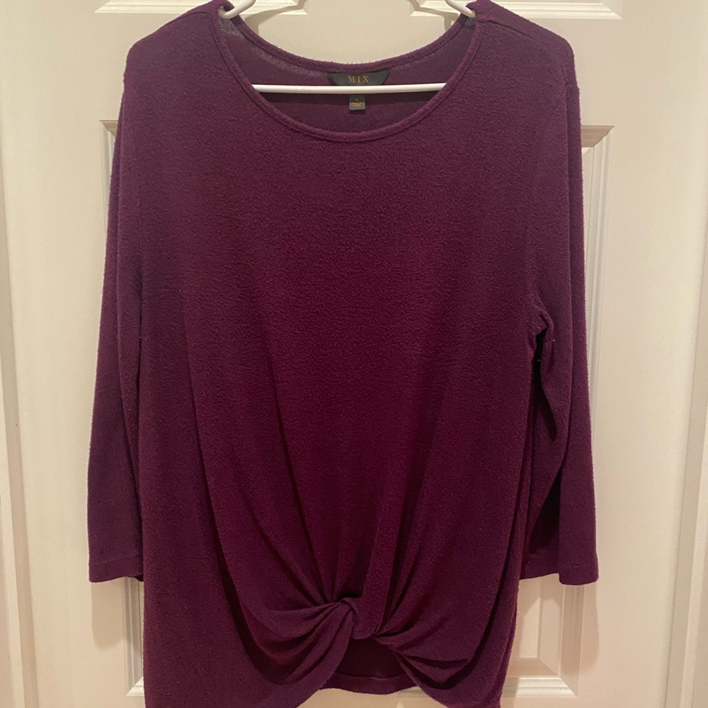 Burgundy/Merlot colored cozy sweater.